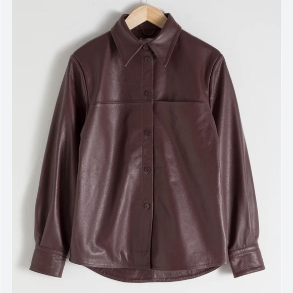 ✨& OTHER STORIES✨Leather Button Up Shirt/Jacket - Picture 4 of 4